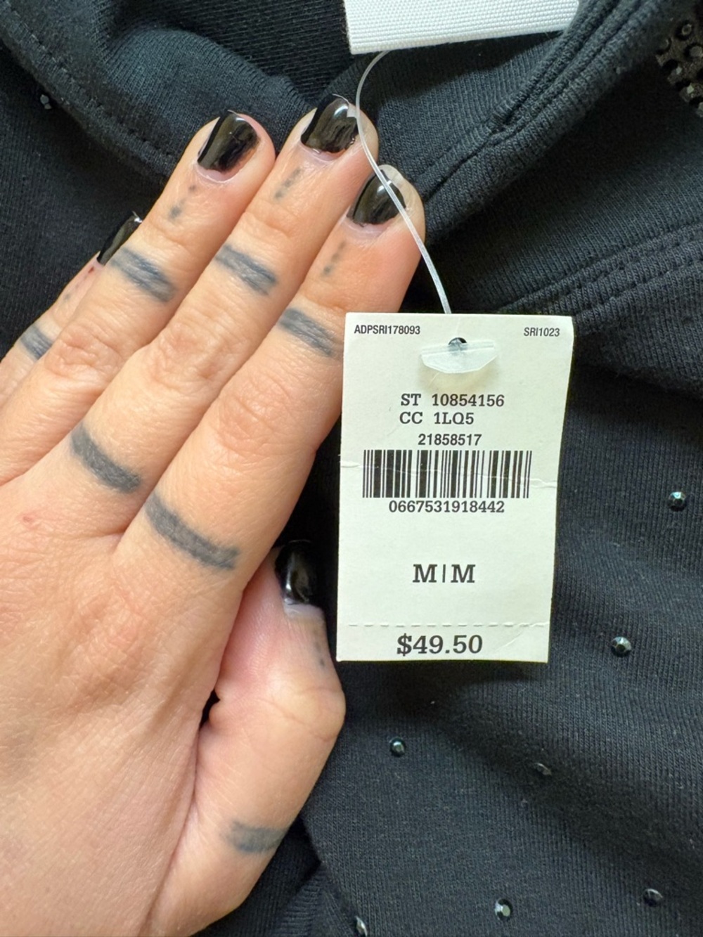 PINK Victoria's Secret Black All Over Rhinestone NWT Leggings | Size Medium π€β¨ - Picture 3 of 17
